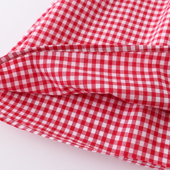 Boutique Minnie Mouse Girls Embroidered Smocked Gingham Plaid Dress - Picture 4 of 6